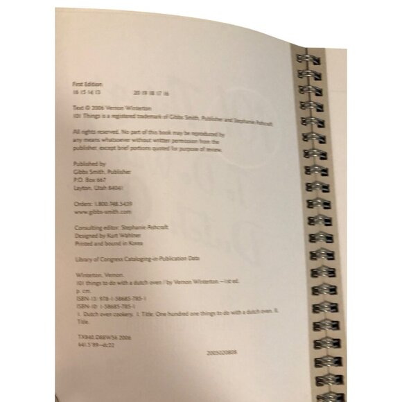 101 Things To Do With A Dutch Oven Spiral-Bound Cookbook Cast Iron Recipes - Picture 7 of 9